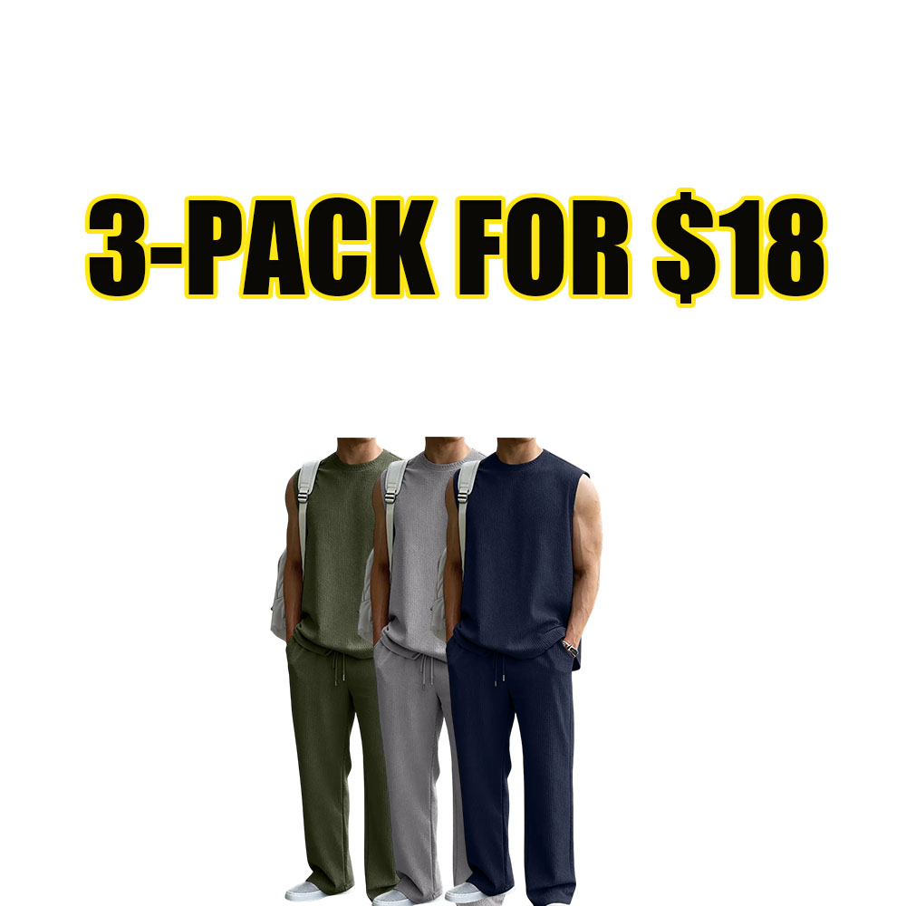 Coastal Comfort Men's Rib Knit 2-Piece Lounge Set
