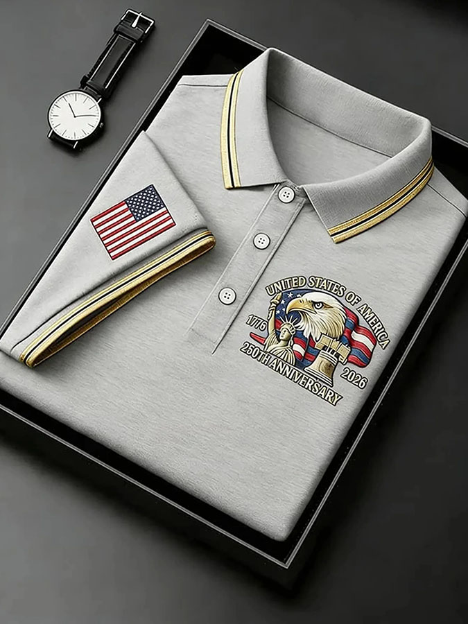 Men'S Casual Independence Day 250Th Anniversary Polo Shirt