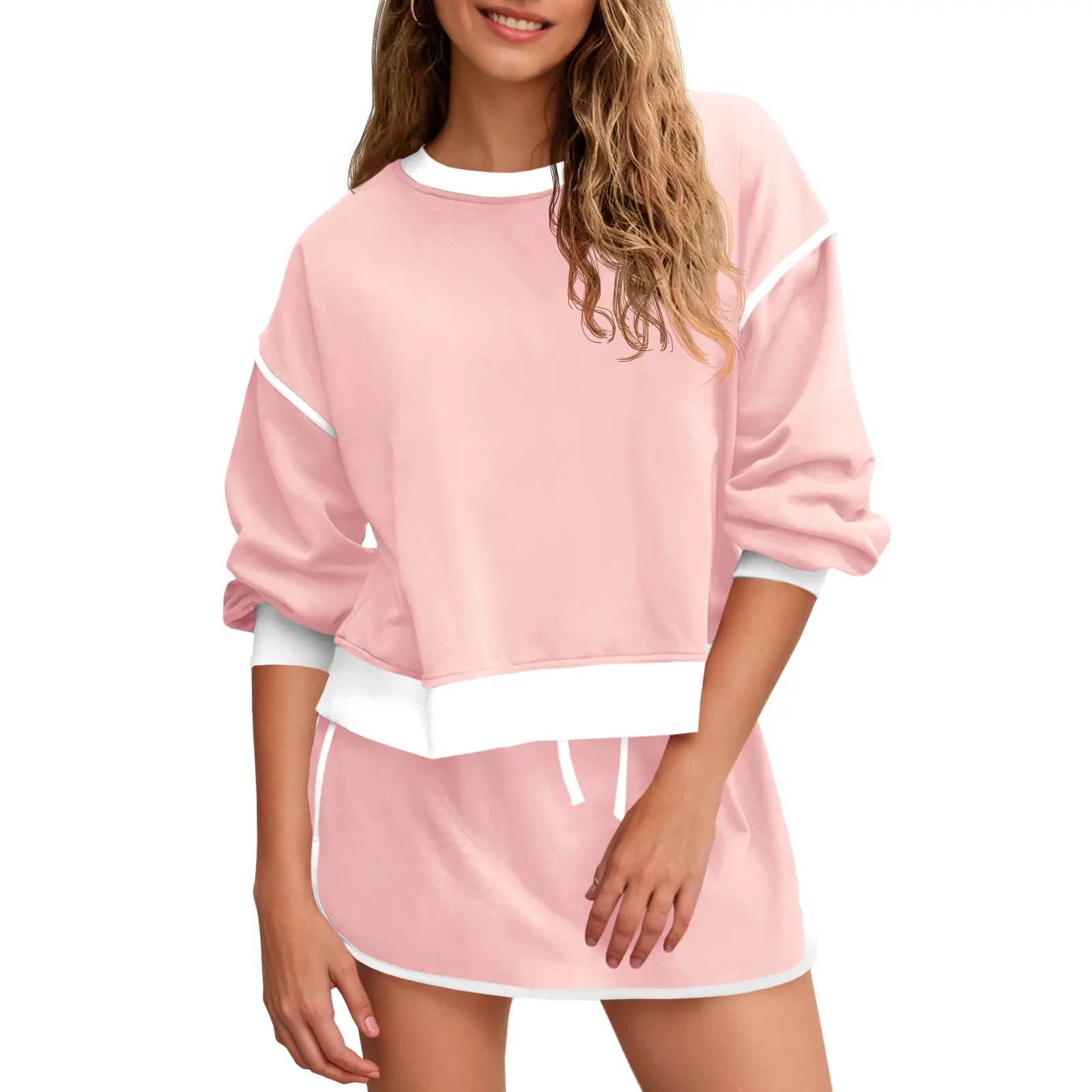 Women's Sweatshirt & Skort Sweatsuit Set