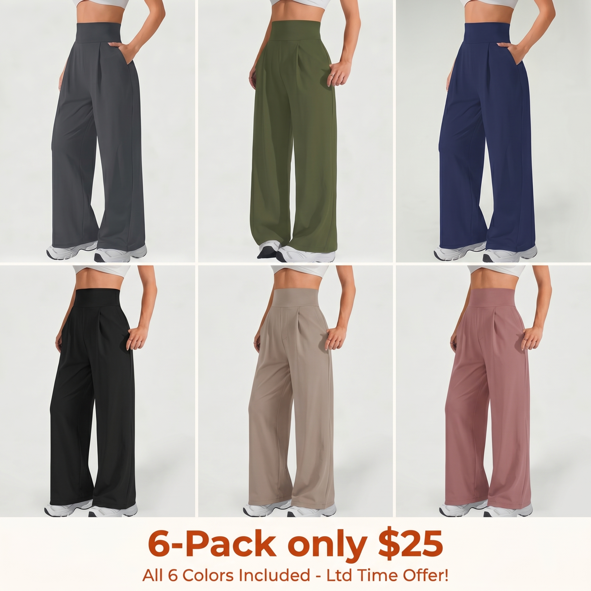 Women's Wide-Leg Sweatpants — High-Waisted, Loose-Fit Casual Trousers (With Pockets)