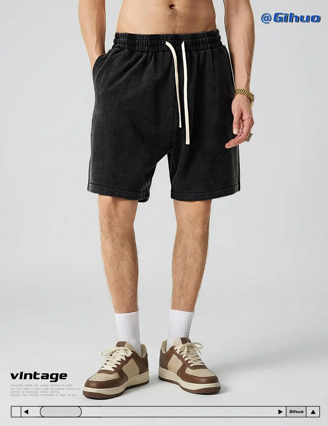 Vintage Washed Cotton Street Shorts