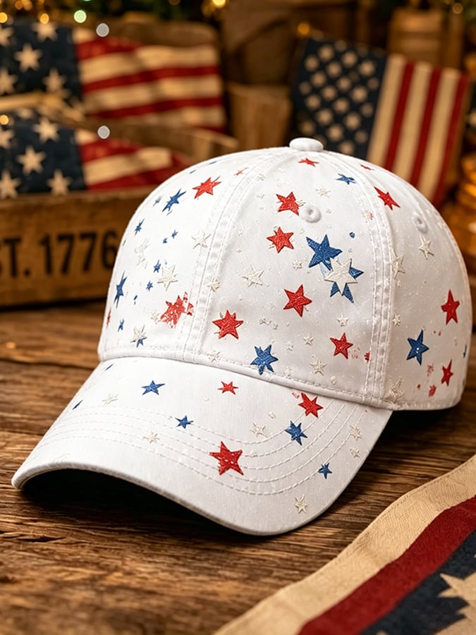 Unisex 250th Anniversary America 1776-2026 Flower Art Print Casual Hat