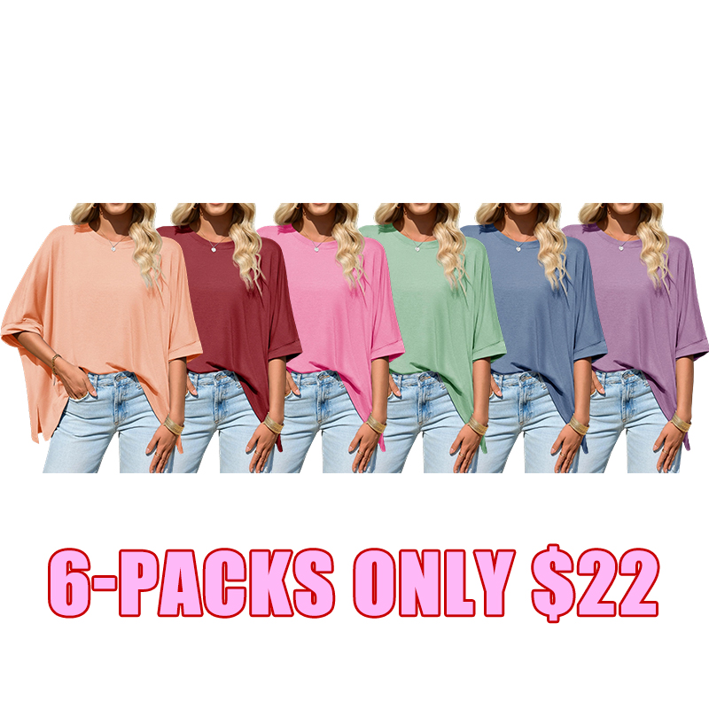 Oversized Batwing Asymmetrical Hem Tee
