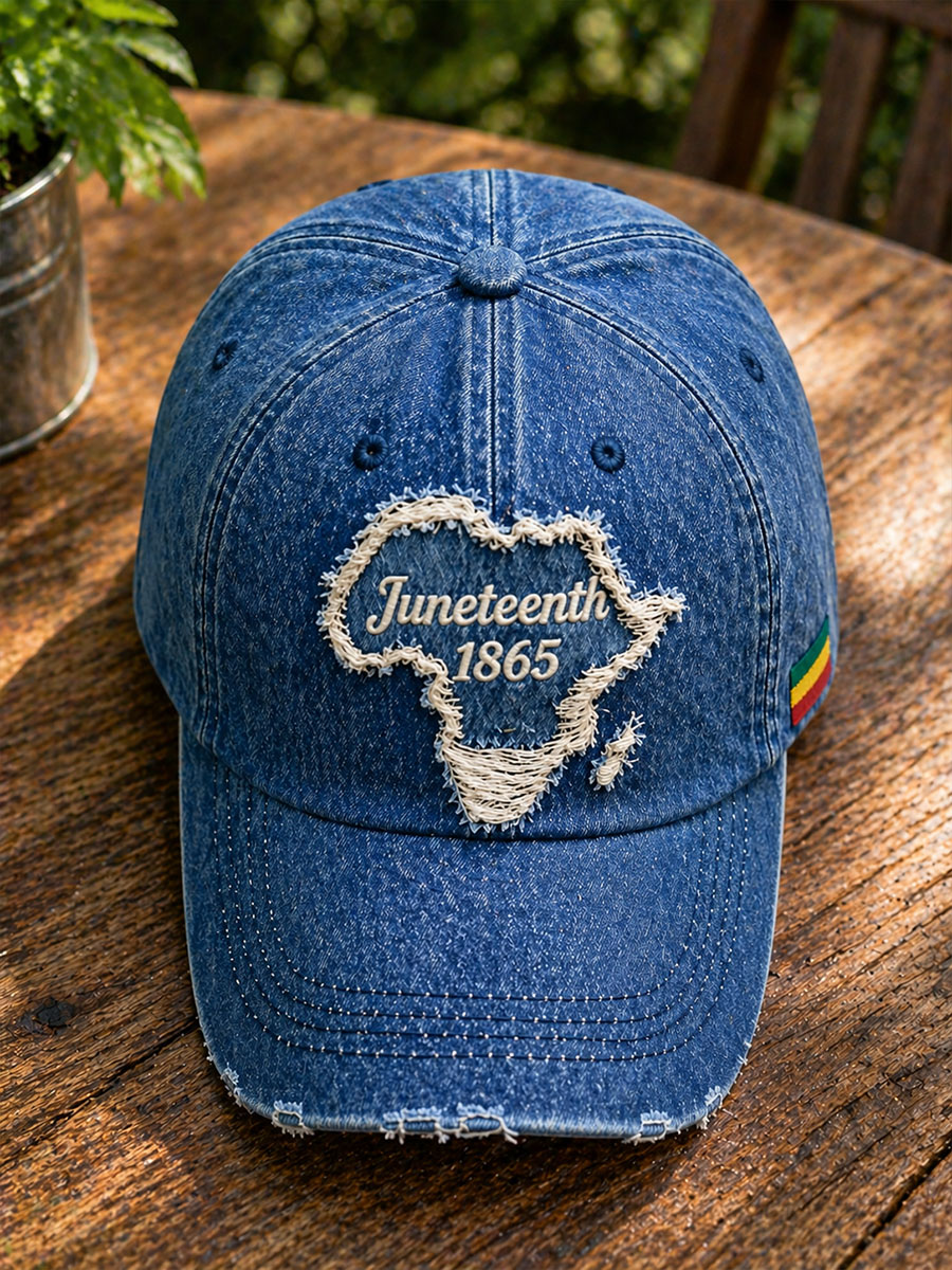 Juneteenth Denim Baseball Cap