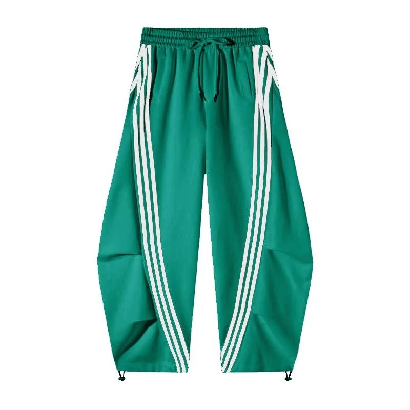Loose Wide Leg Striped Track Pants Women's Casual Streetwear Joggers