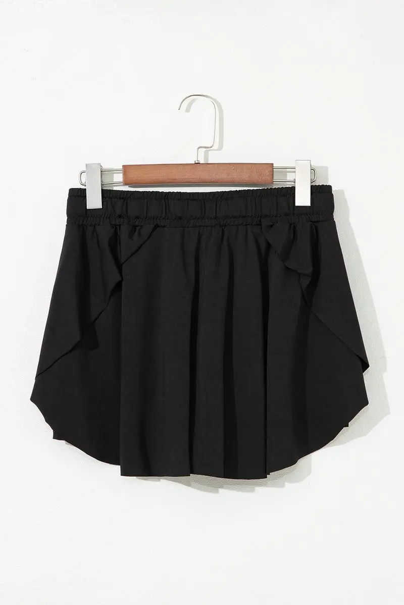 Women's Casual Drawstring Tie High Waist Lined Tennis Skorts