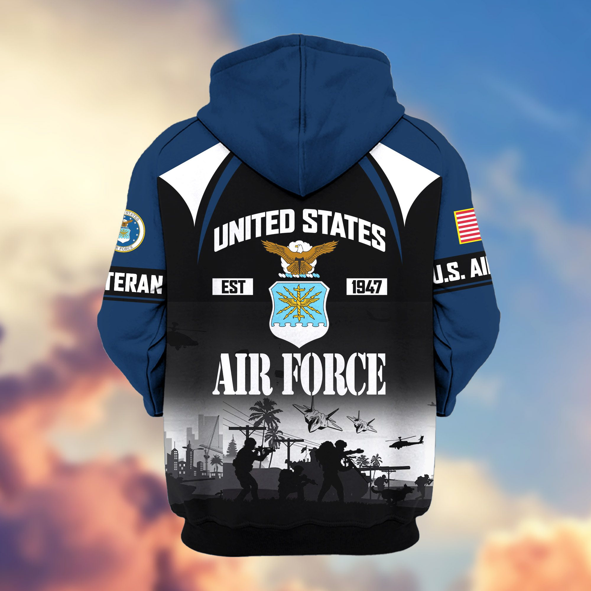 Premium US Veterans Zip Hoodie