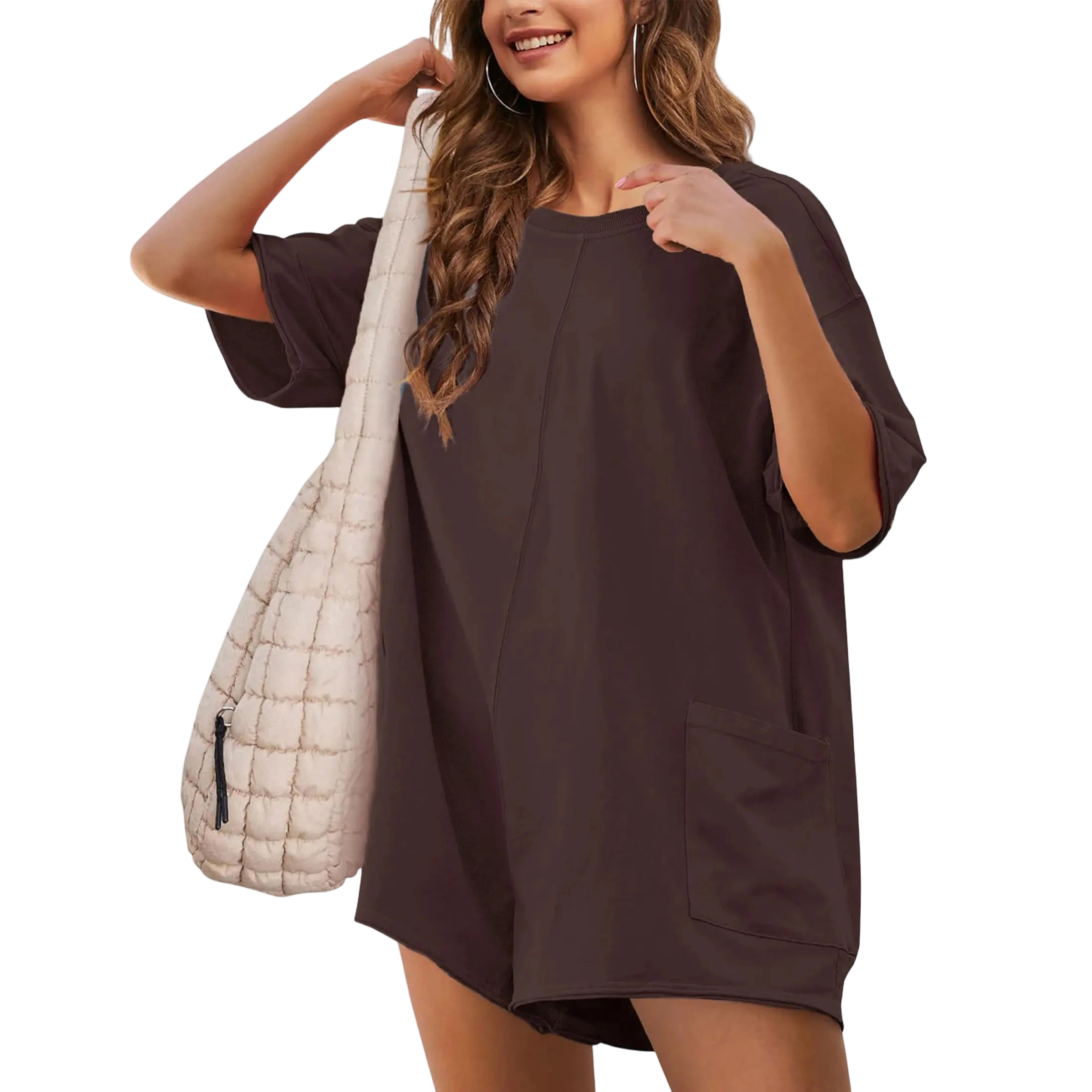 🔥Women's Oversized Casual Athletic Tee Romper