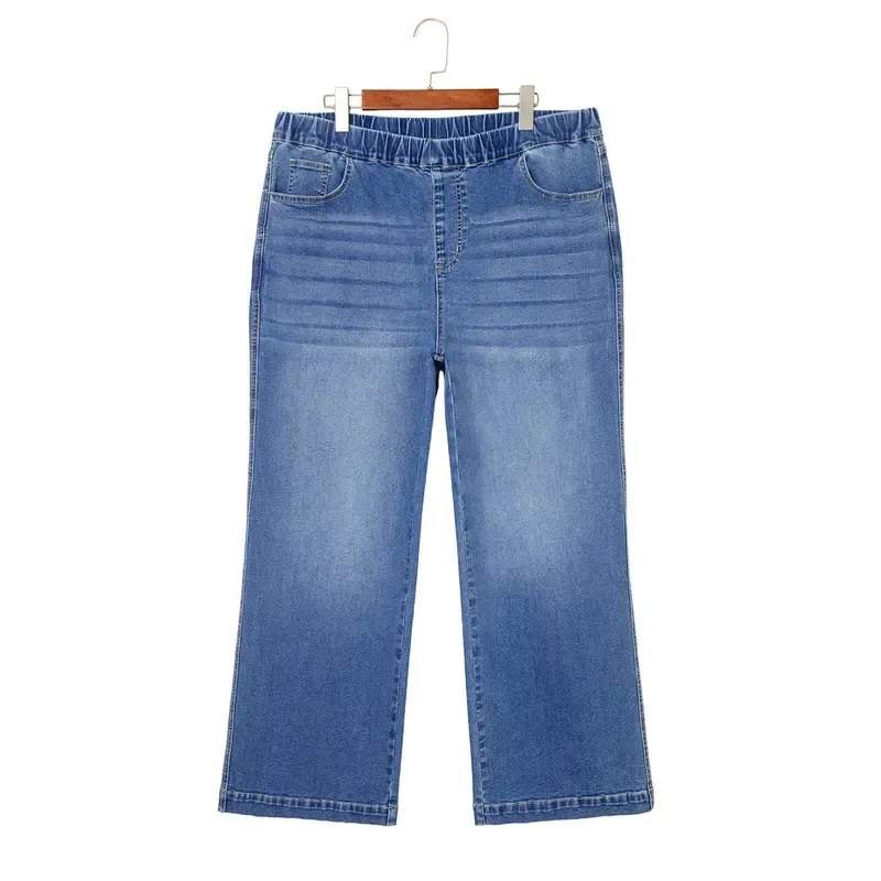 Plus Size Straight-Leg High-Waisted Stretch Jeans for Women
