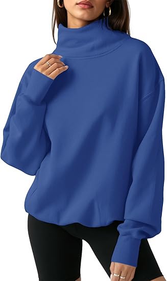 Women's Cozy Oversized Turtleneck Sweatshirt