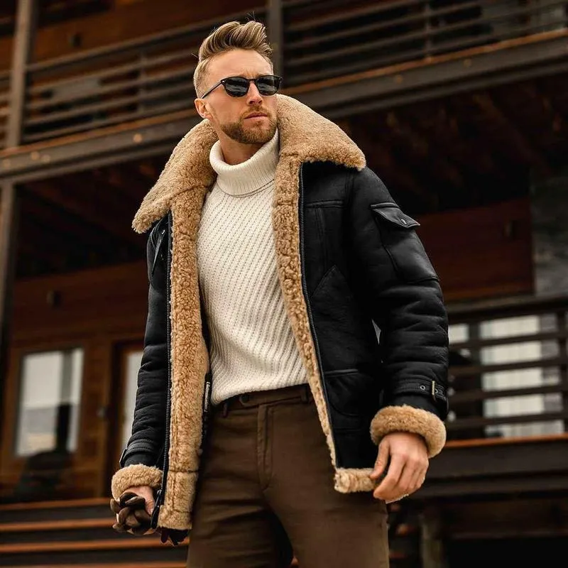 Winter Jacket Mens Military Fleece Jacket Warm Coats with Fur Collar Army Tactical Design