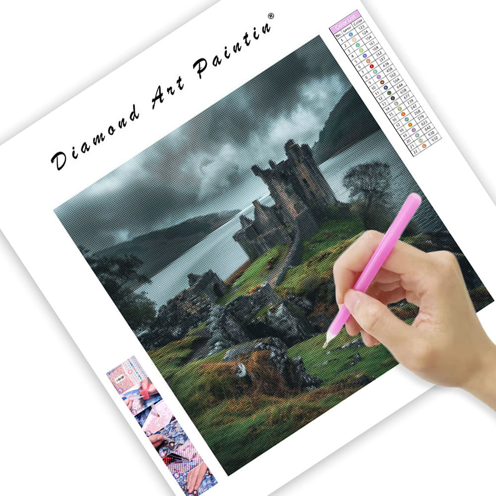 Scottish Castle Loch - Diamond Painting