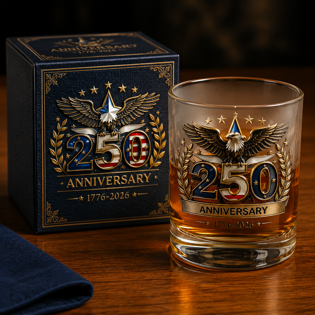 Limited Edition 2026 USA 250th Anniversary Commemorative Glass – 1776-2026 Heritage Edition