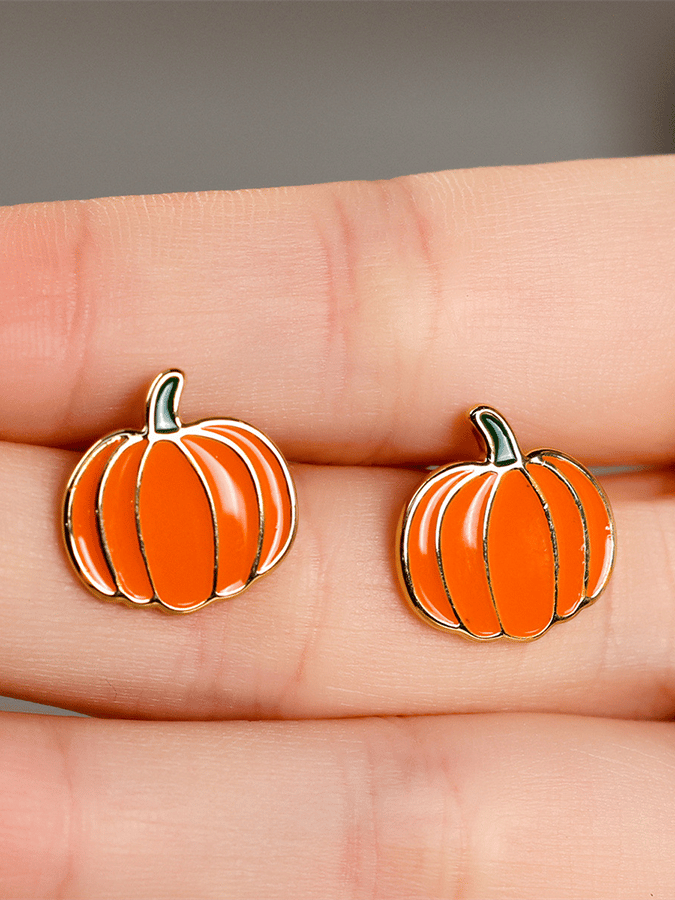 Halloween Pumpkin Element Earrings
