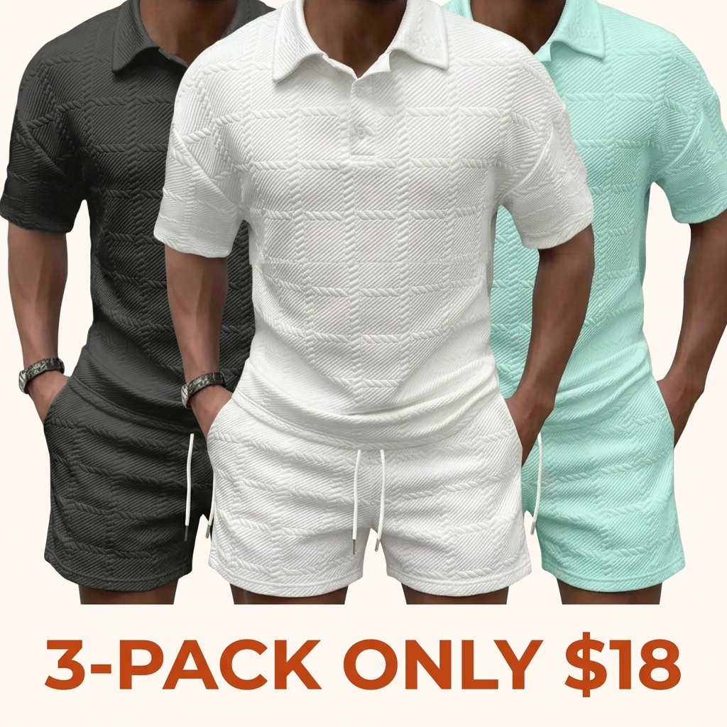 Men's Two-Piece Sets — Summer Solid-Color Formal & Casual Matching Sets