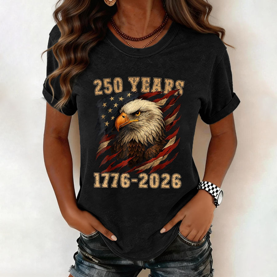 Women'S 250 Years Of Freedom Round Neck T-Shirt