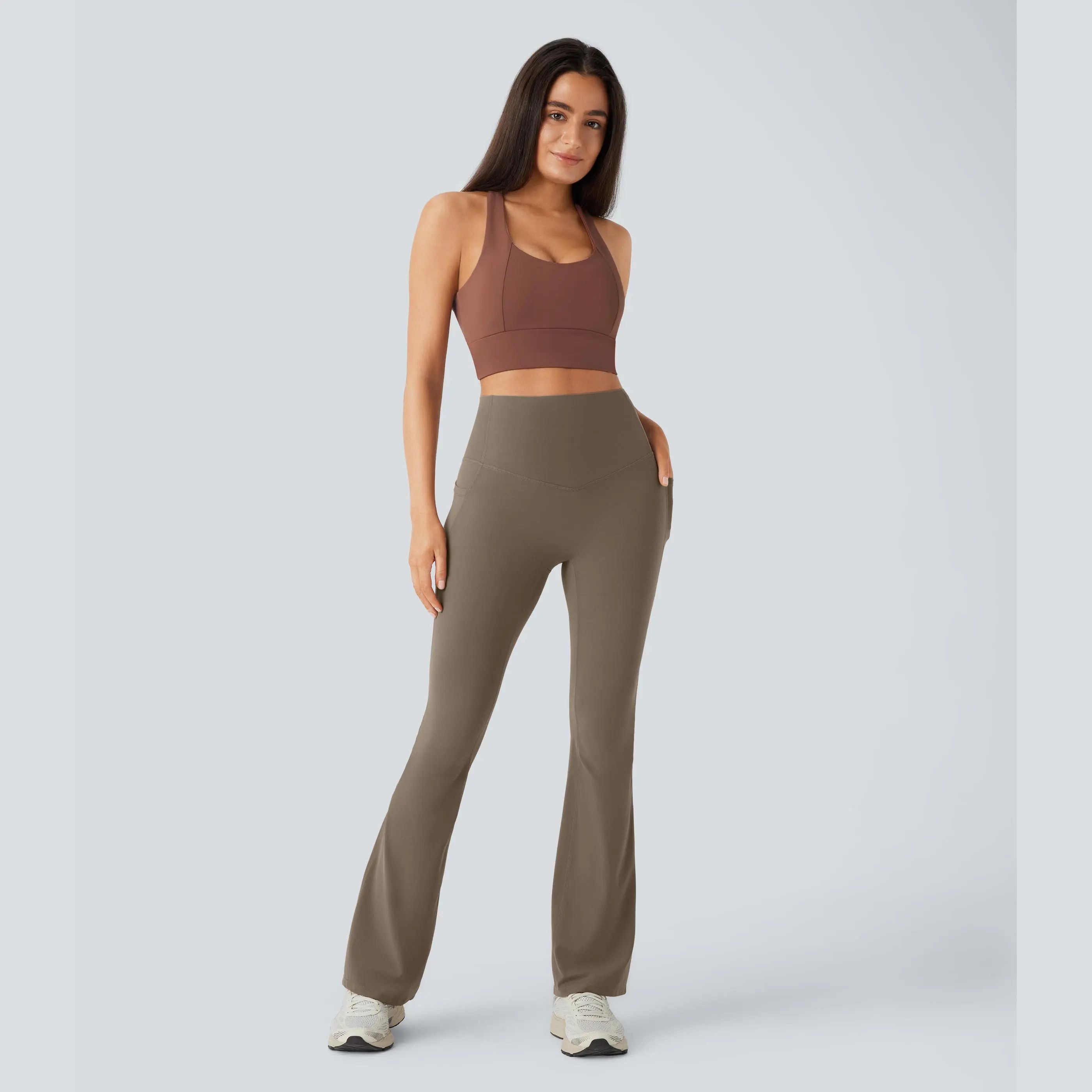 UltraSculpt High Waisted Tummy Control Pocket Shaping Yoga Bootcut Leggings