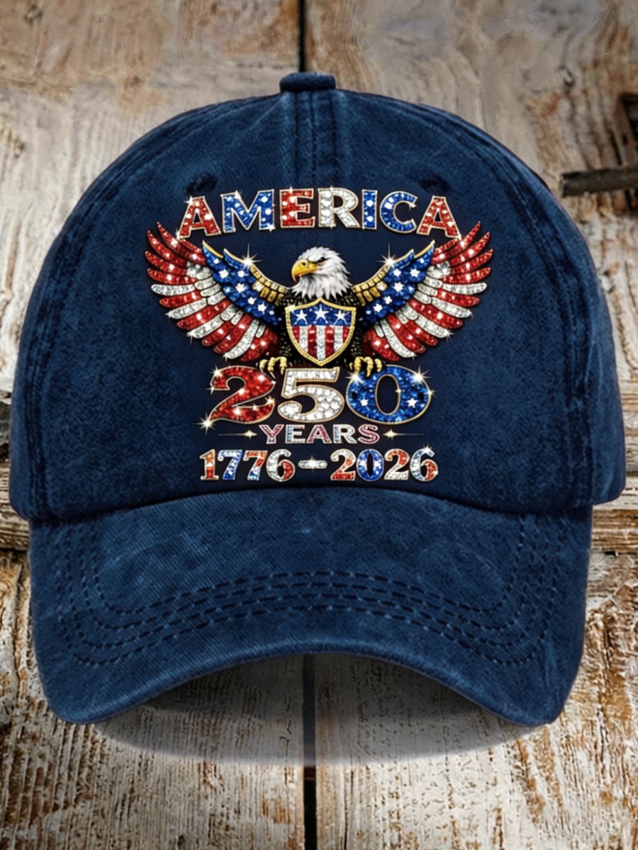 American 250th Anniversary Rhinestone Design Hat