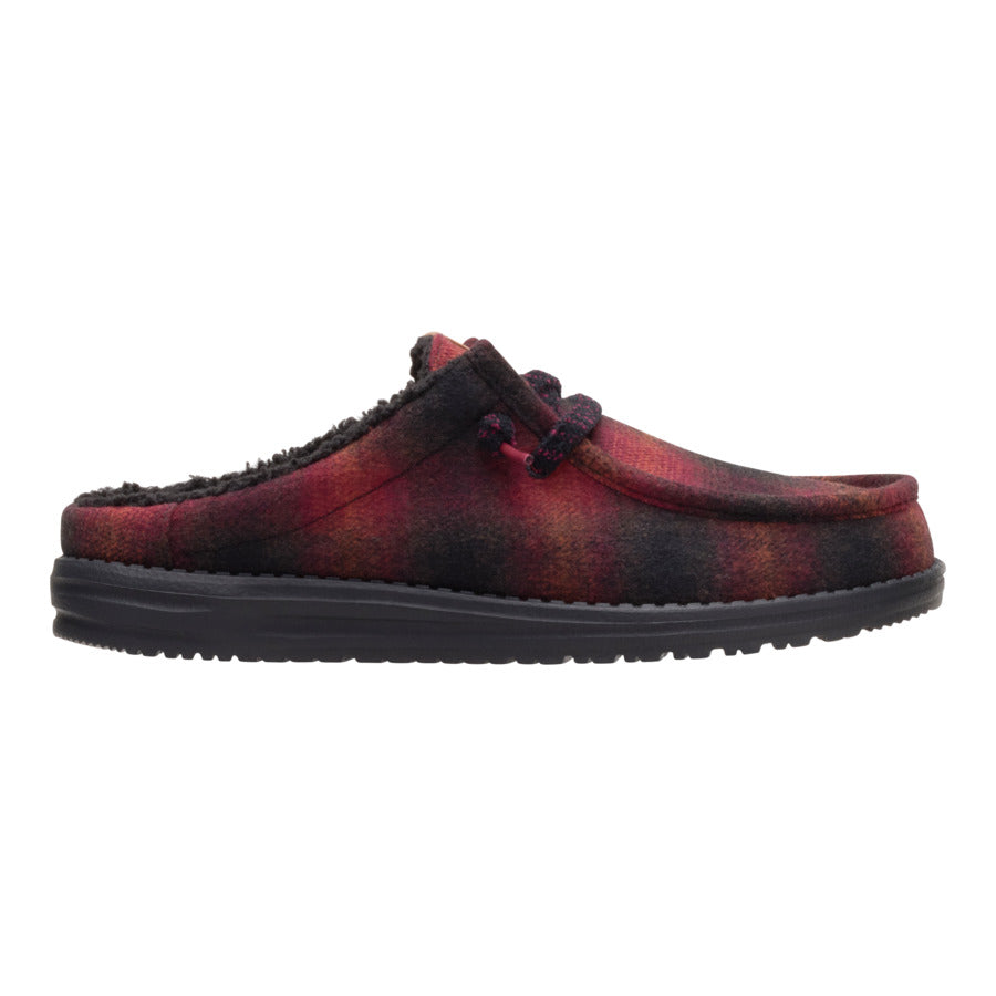Wally Slip Cozy Plaid - Red Plaid/Black