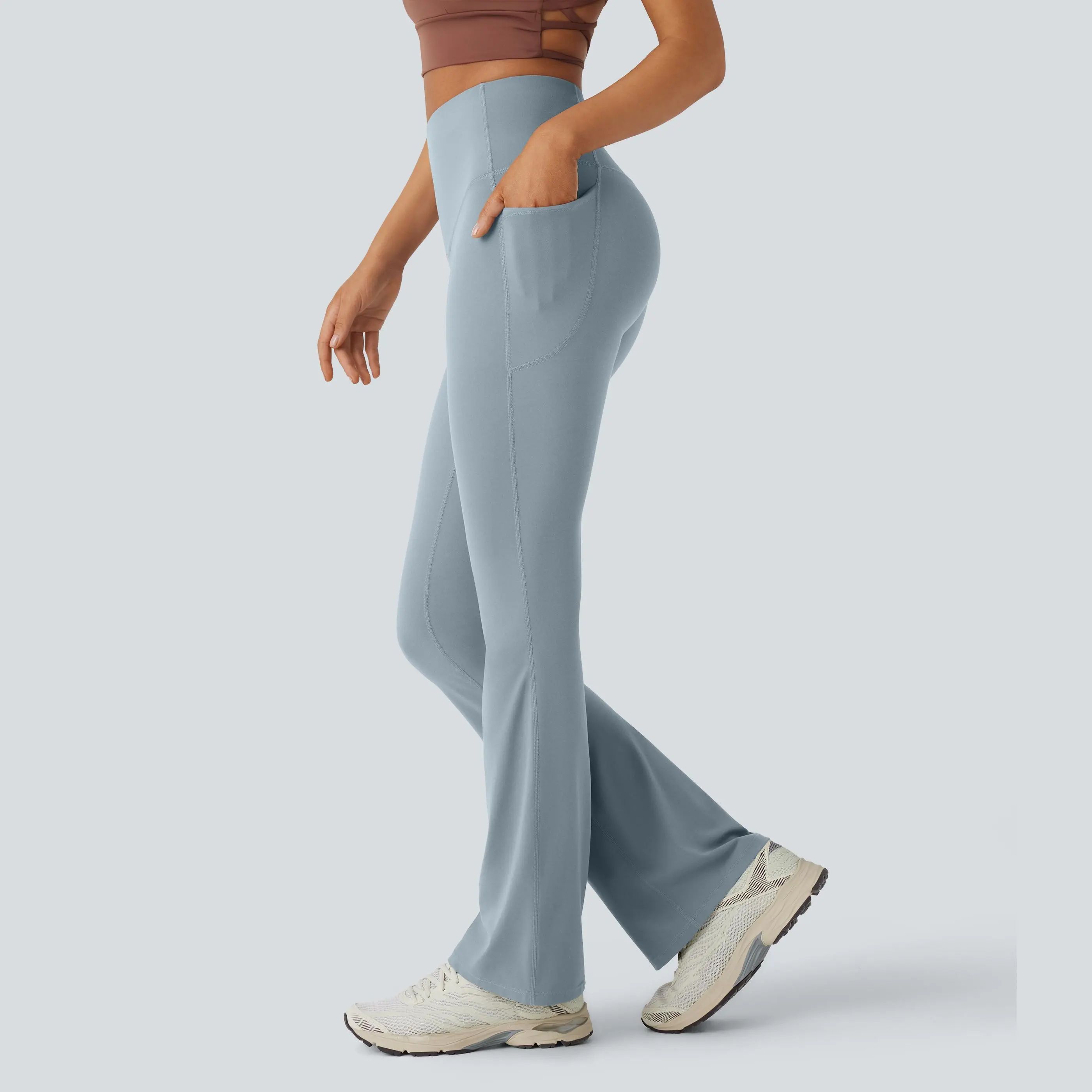 UltraSculpt High Waisted Tummy Control Pocket Shaping Yoga Bootcut Leggings
