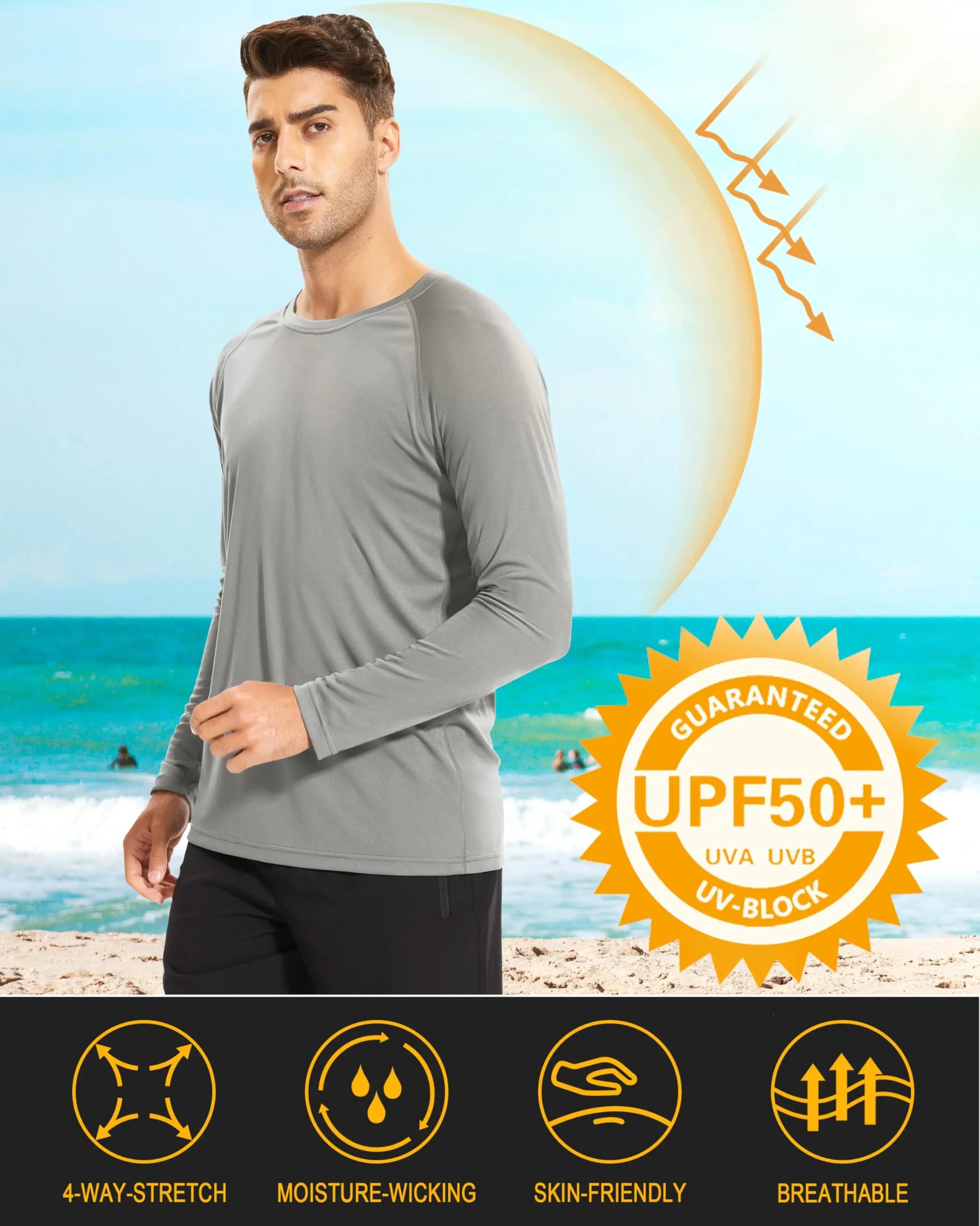 Men's UPF 50+ Long Sleeve Rash Guard