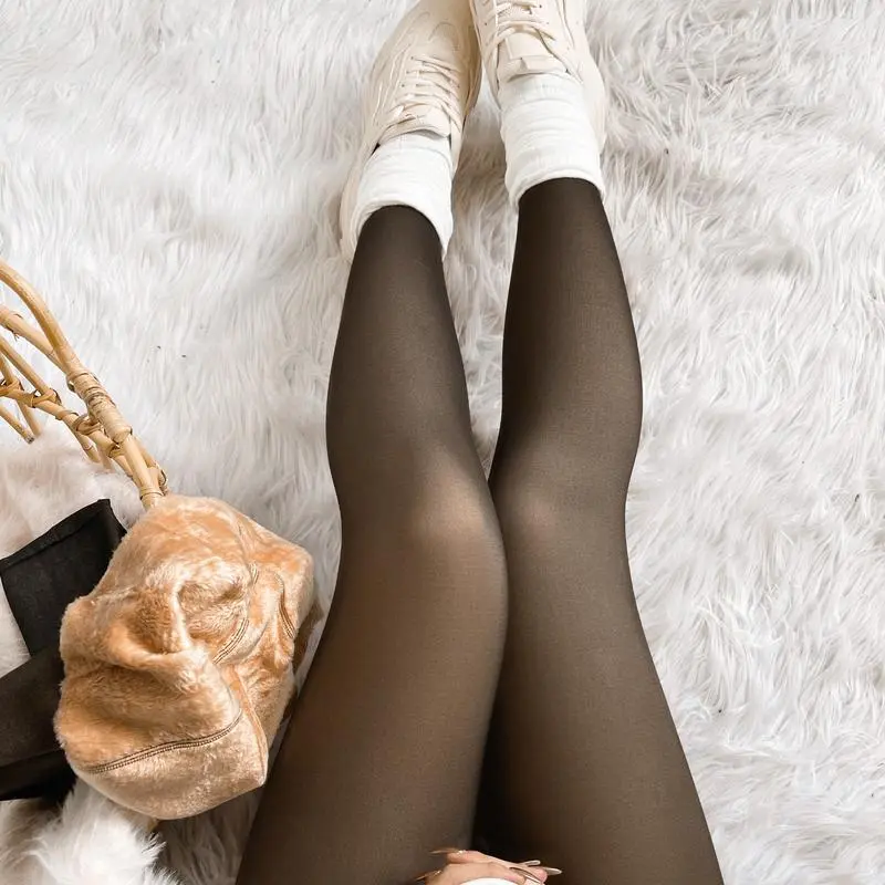Fleece Lined Tights Sheer Women