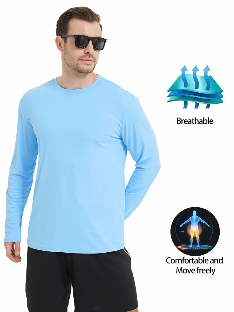 Men’s 5-Pack Moisture Wicking Long Sleeve Activewear T-Shirts