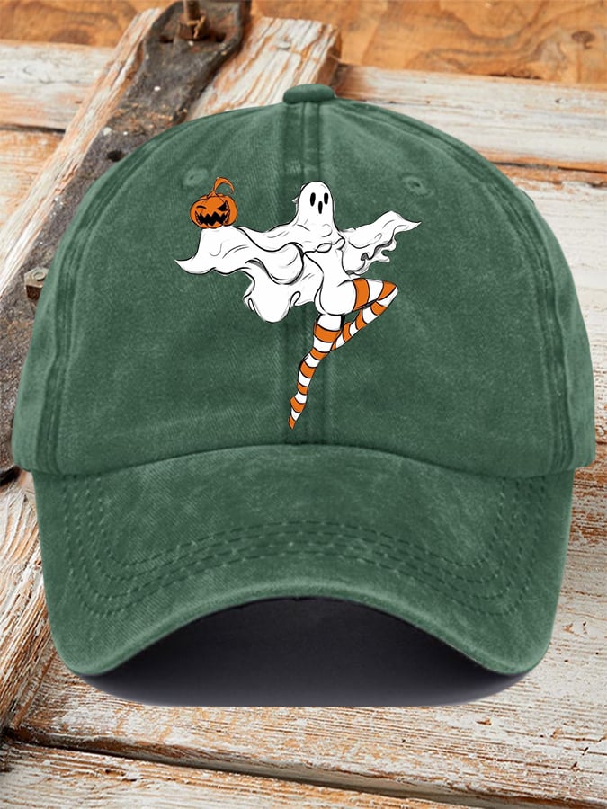 Retro Ghost Print Baseball Cap