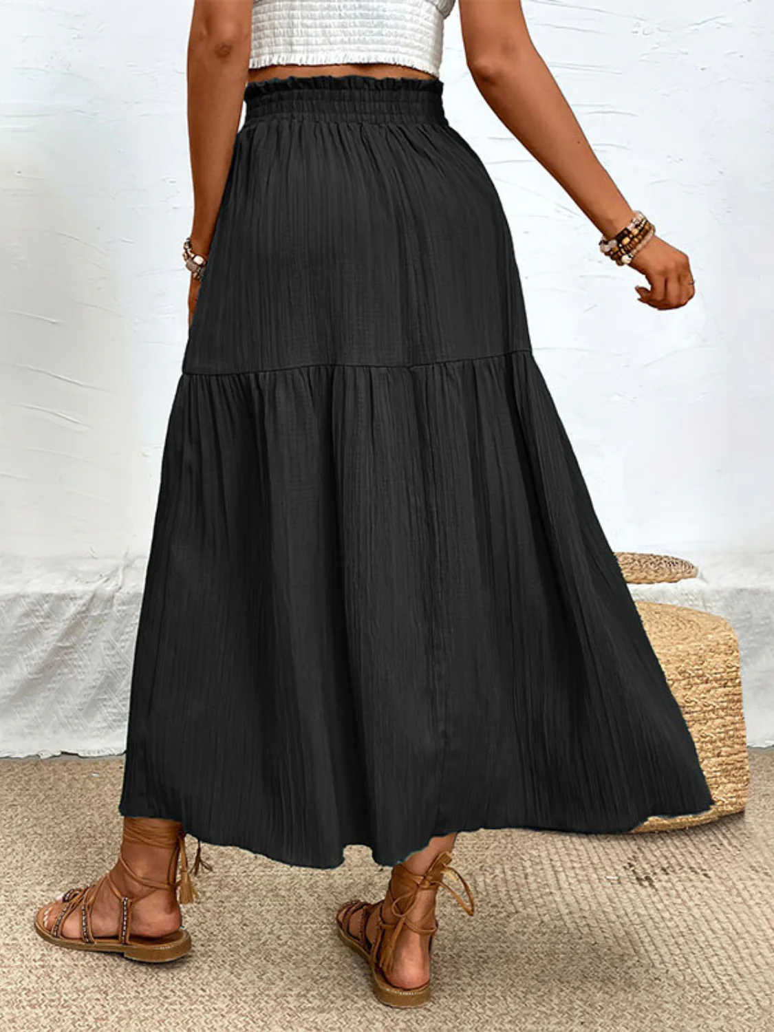 Frill Slit Skirt (multiple color options)