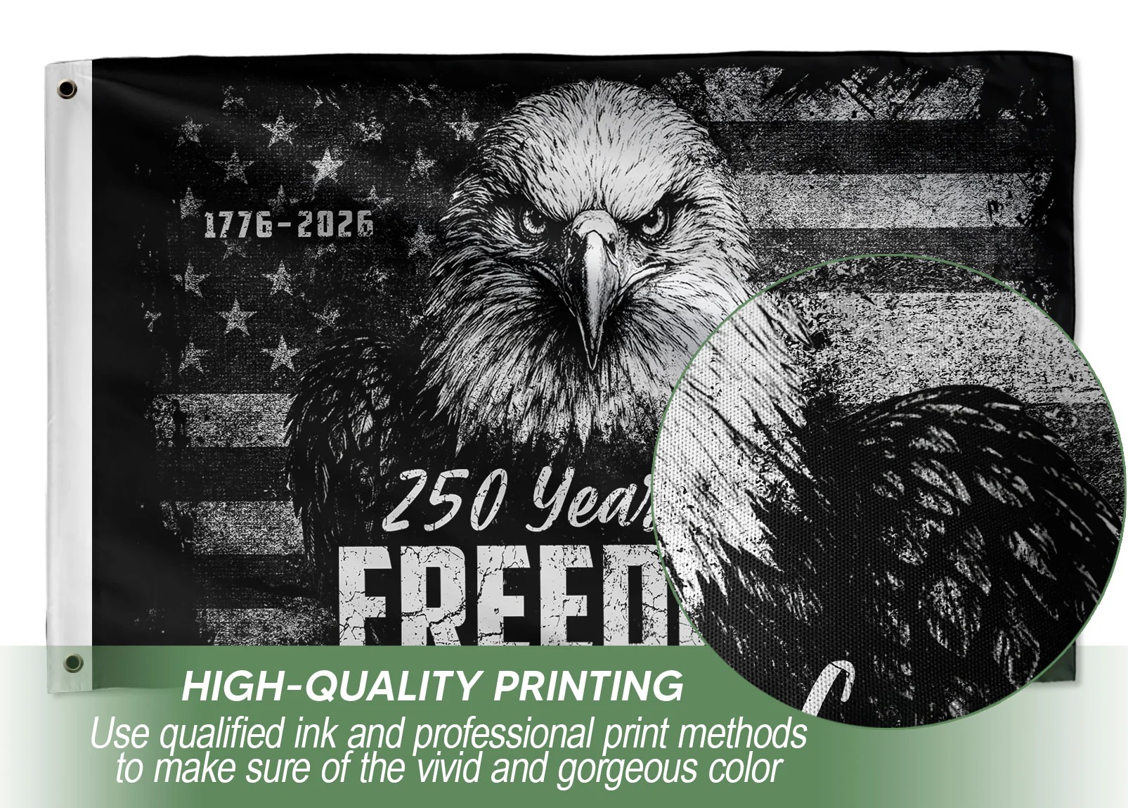 USA 250th Anniversary 250 Years of Freedom Flag 1776-2026 American Eag
