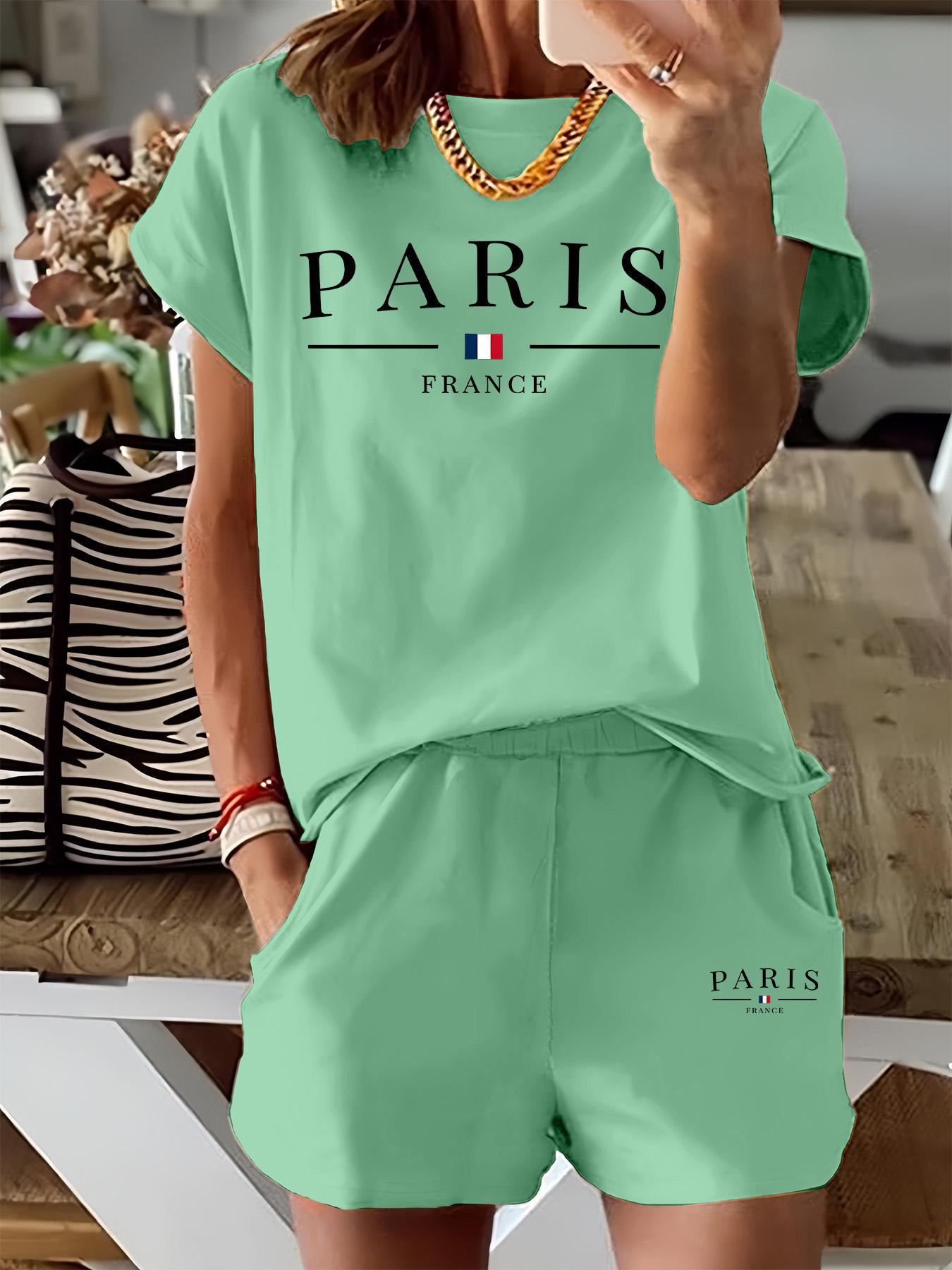 🔥Women’s Summer Graphic Tee & Shorts Lounge Set
