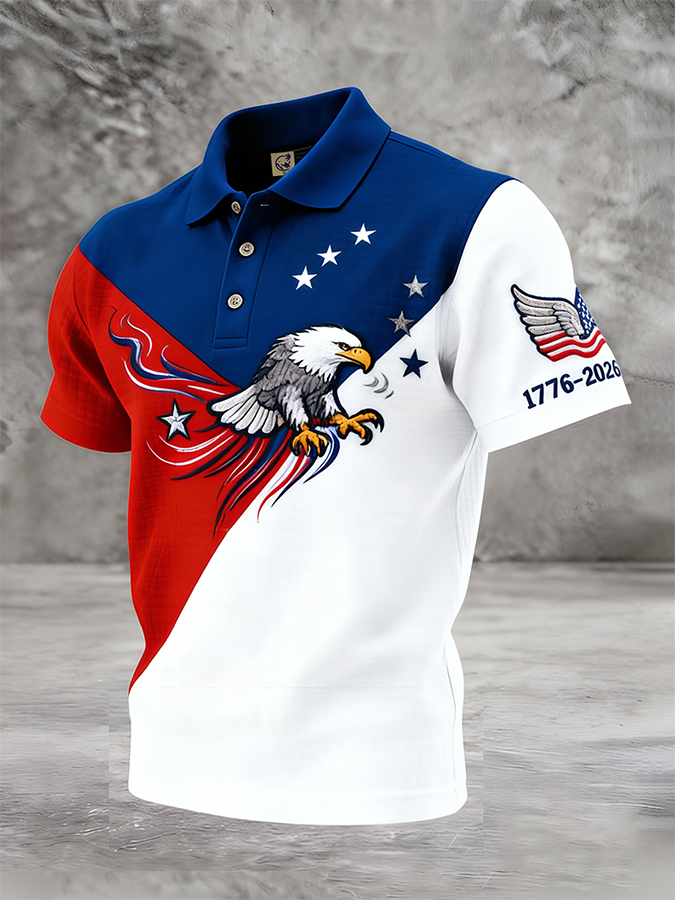 Men'S Printed Short Sleeved Polo Shirt