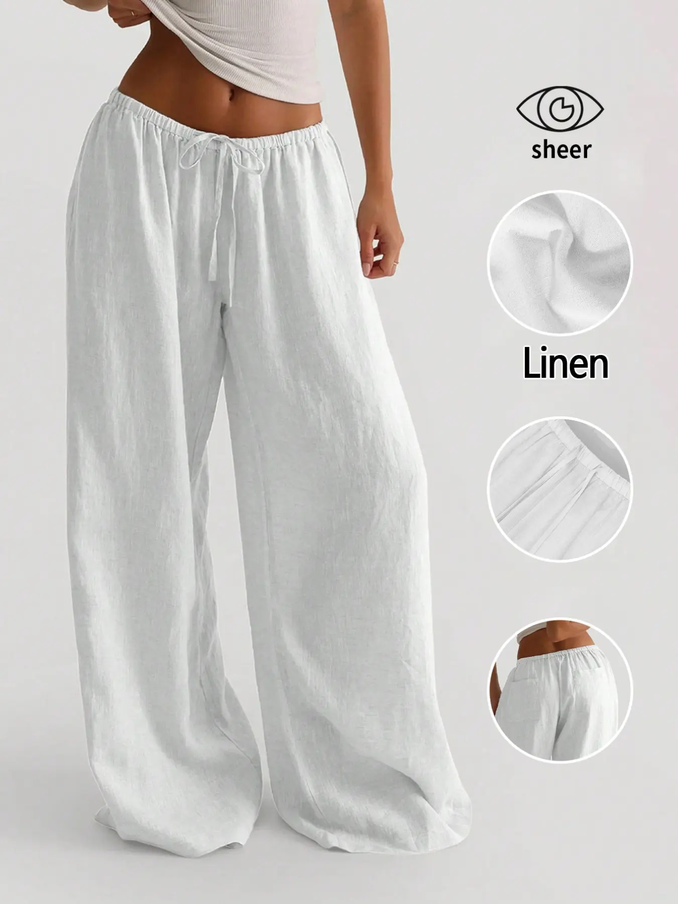 ✨ MAY SALE | Women's Linen Palazzo Pants -100%Cotton✨
