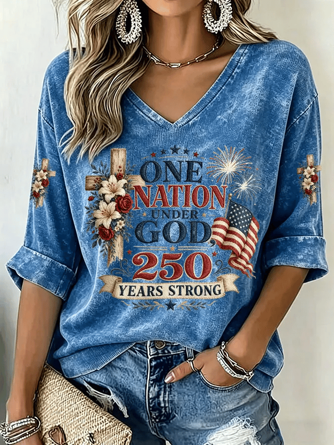 Women's America 1776-2026 Print Casual Top
