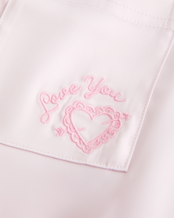 Heart-Pattern Button-Through Top