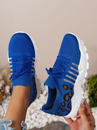 Cutout Leopard Lace Up Mesh Athletic (multiple color options)