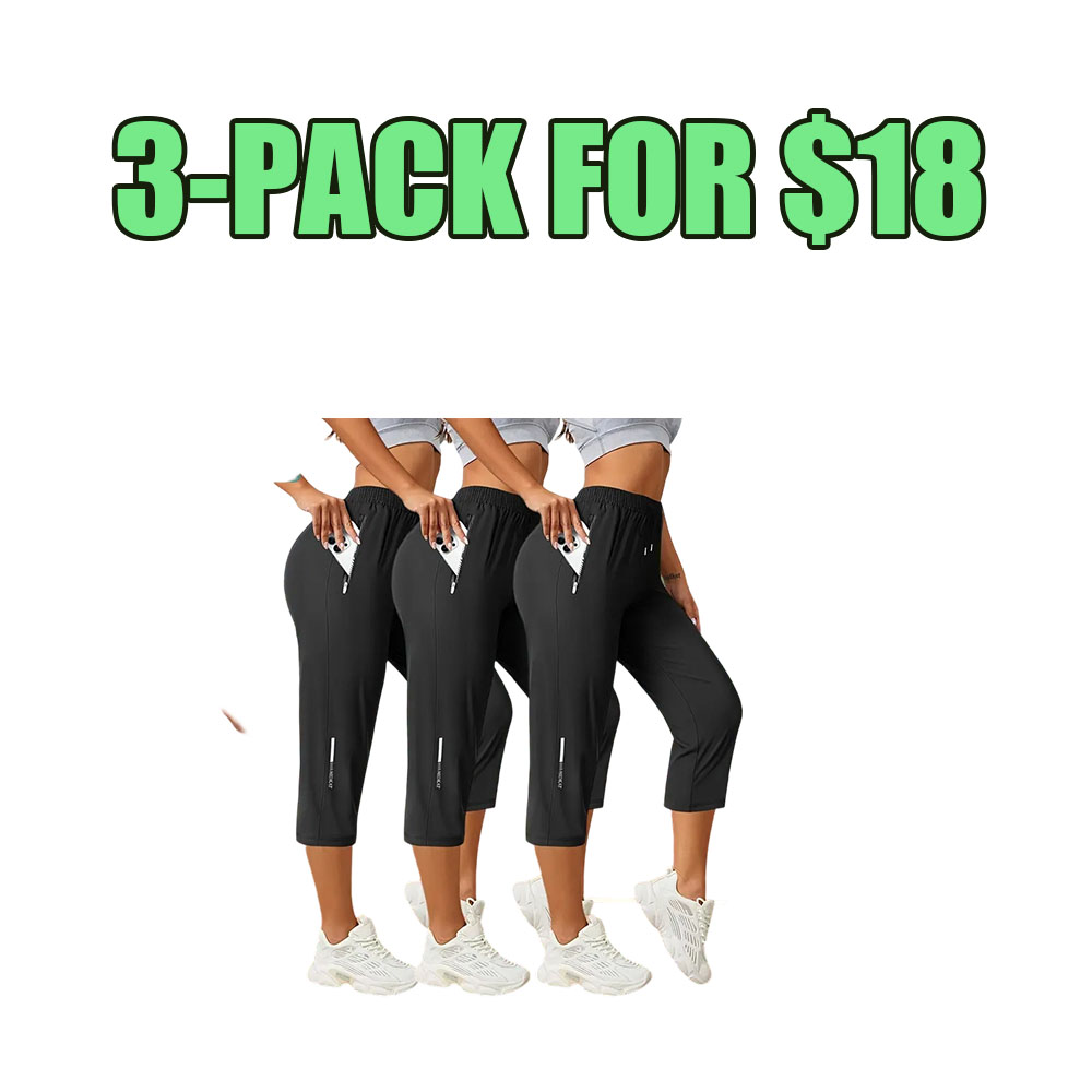 women’s ice silk breathable high-stretch capri pants