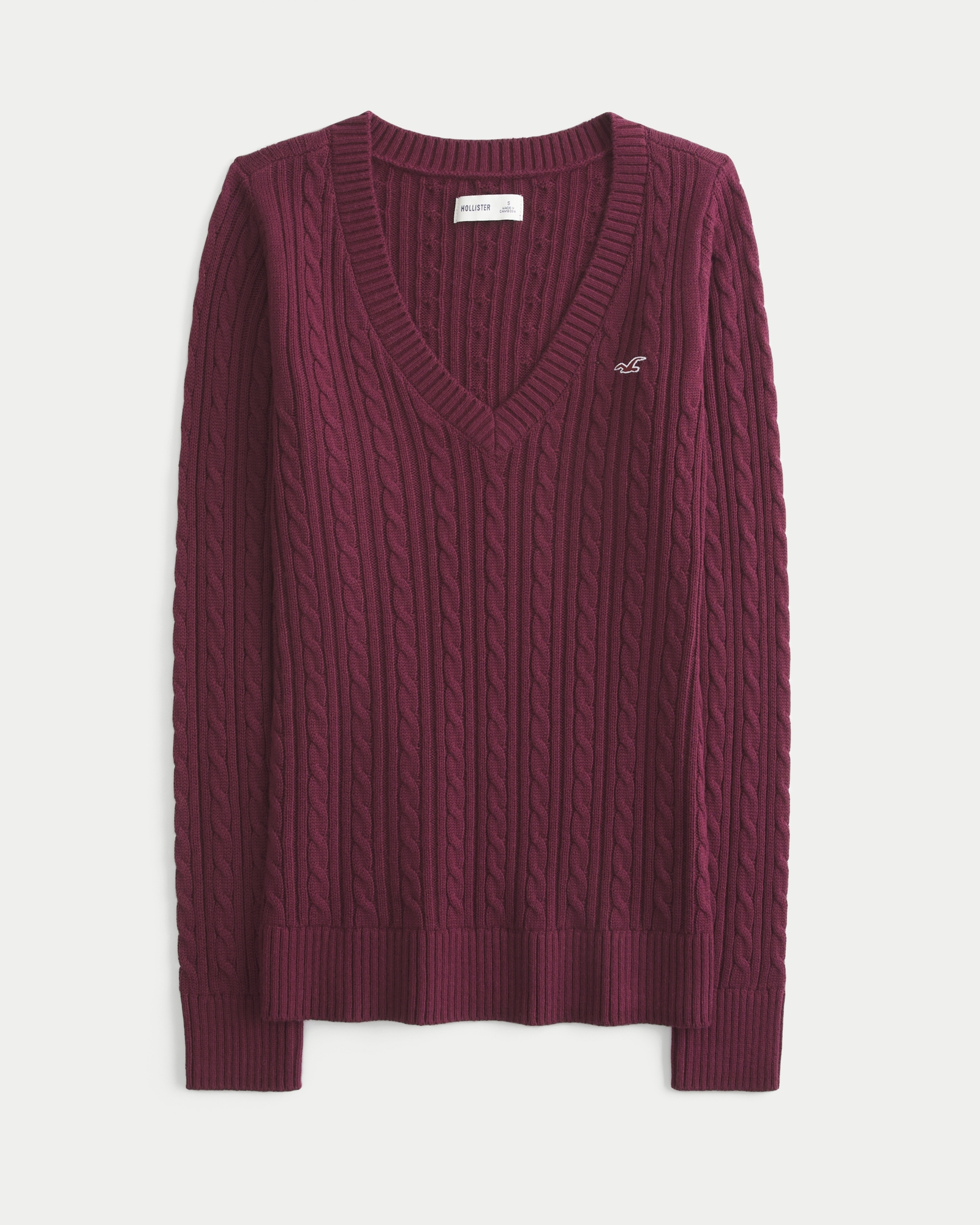 Cable-Knit Icon V-Neck Sweater