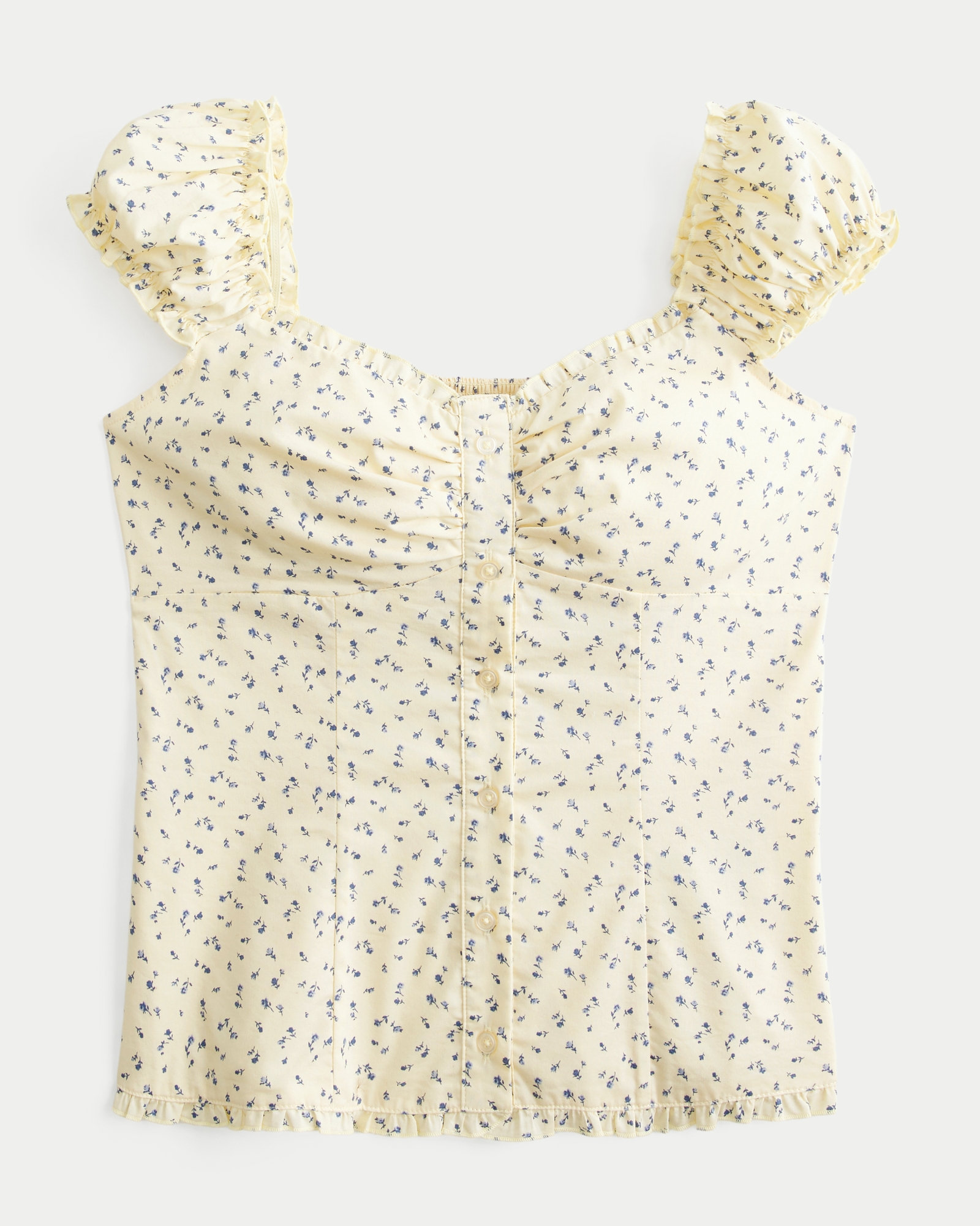 On\/Off-the-Shoulder Ruffle Trim Top