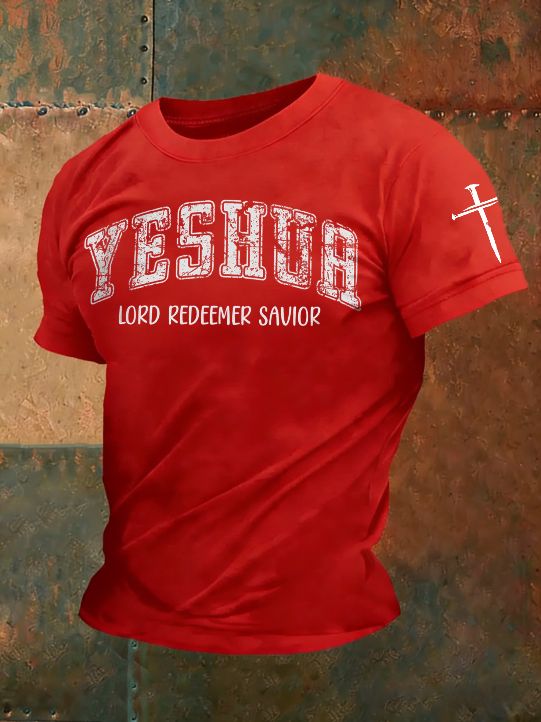 Men'S Casual Faith Jesus Letter Printed Round Neck T-Shirt