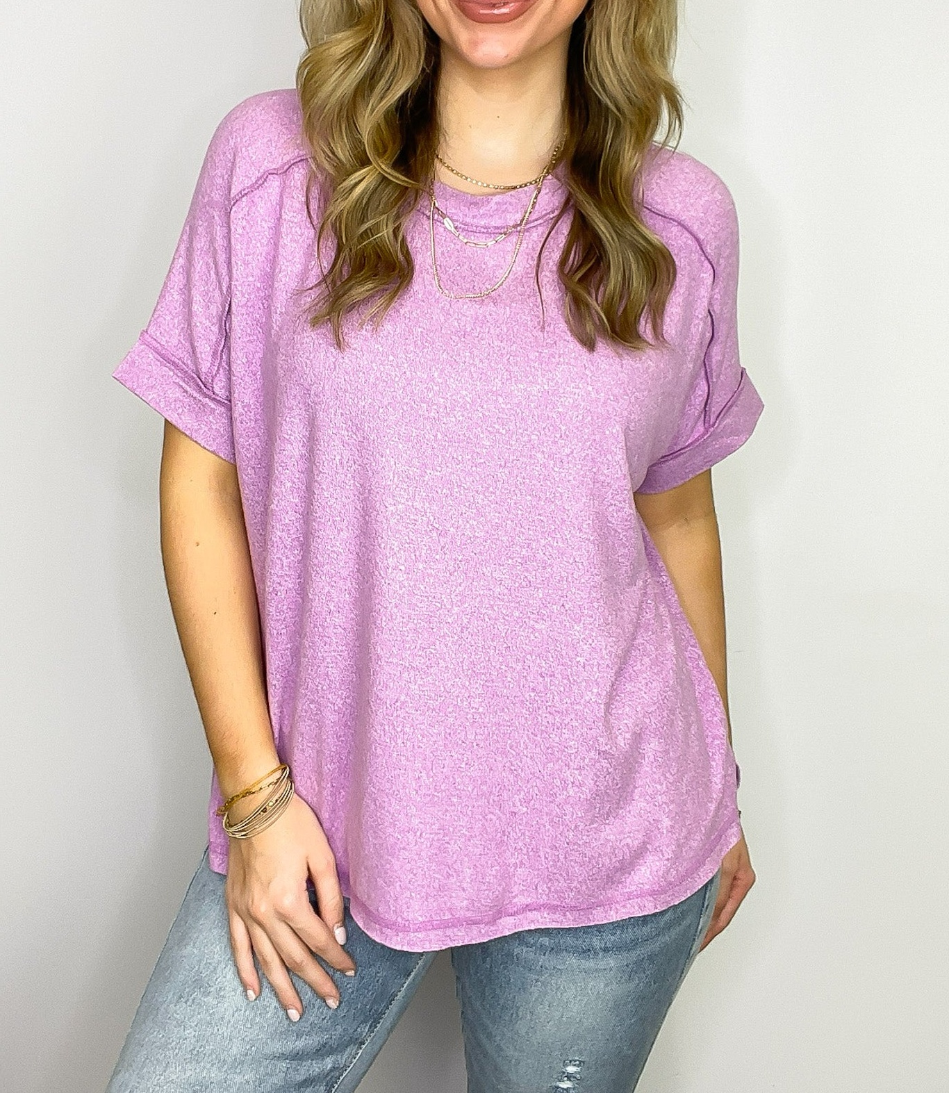Sunday Muse Melange High Low Tee