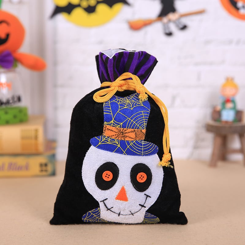 Halloween Creative Decoration Velvet Witch Candy Bag