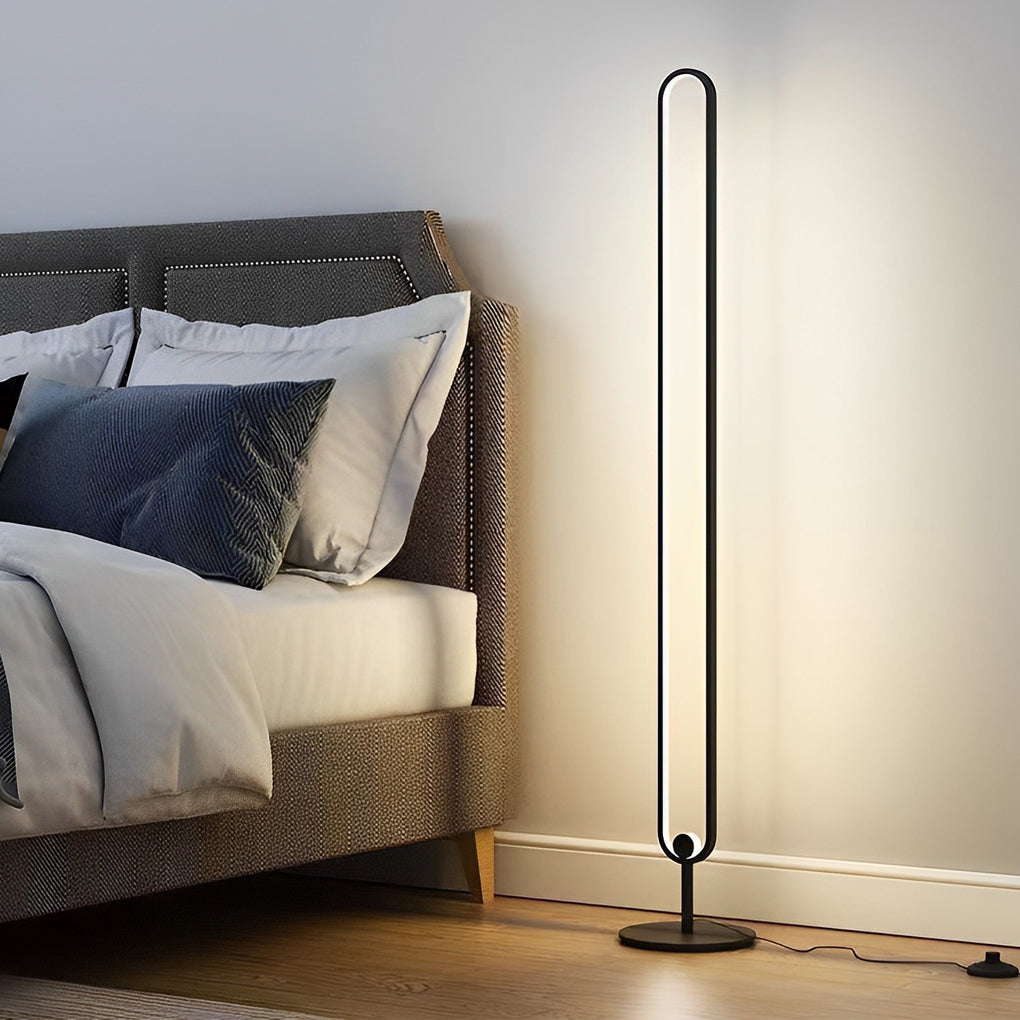 Minimalist Round Rectangular LED Nordic Floor Lamp Standing Light