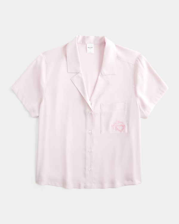 Heart-Pattern Button-Through Top
