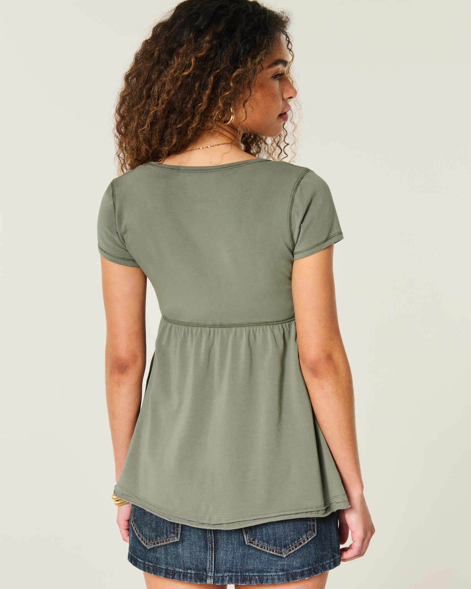 Easy Short-Sleeve Babydoll Top