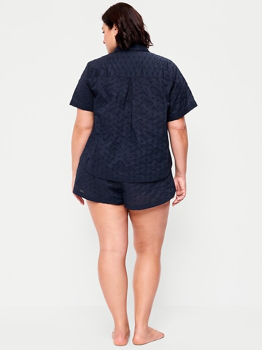 Classic Eyelet Sleep Short Set  Arctic Depth