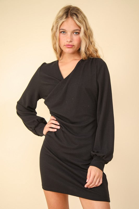 Very J Ruched Detail Bodycon Mini Dress