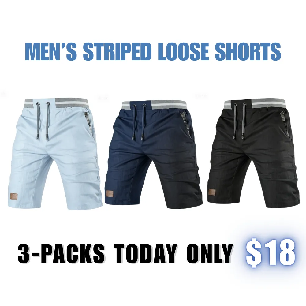 Men’s striped loose shorts