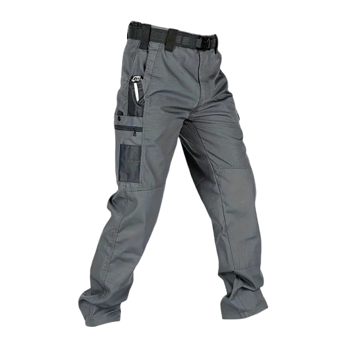 Men's solid color tactical work pants, multiple pockets - 6-pack