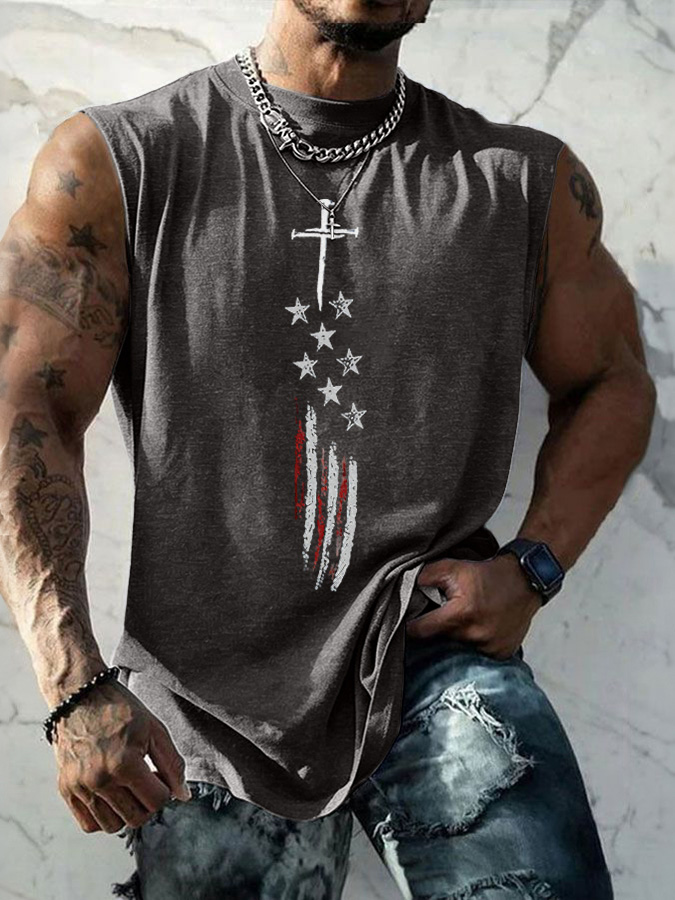 Men'S Sleeveless Casual Cotton And Linen T-Shirt